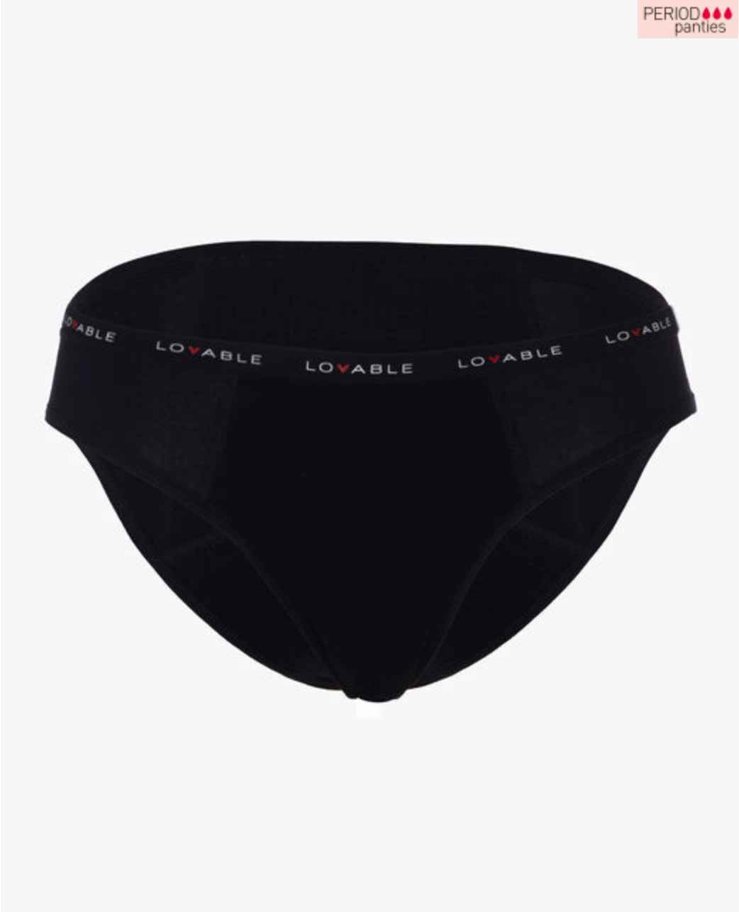 Slip da ciclo lavabile flusso abbondante in cotone biologico certificato, nero