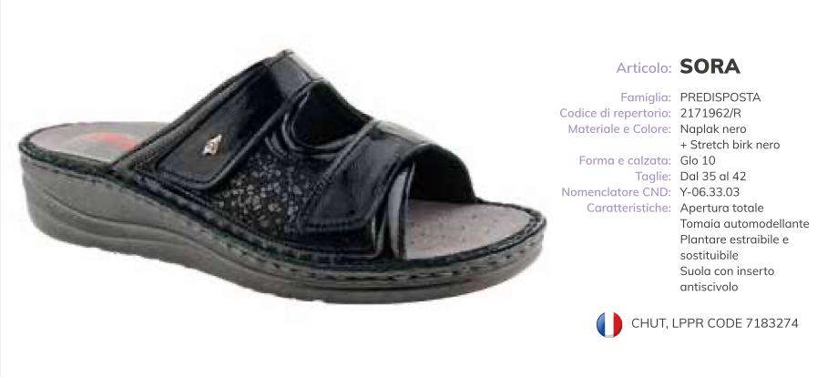 Sora Nero - Ciabatte predisposte con plantare estraibile scarpe estive