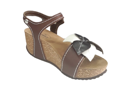 Scarpe estive Itersan Nevis in Vitello Colore Testa di moro e bianco