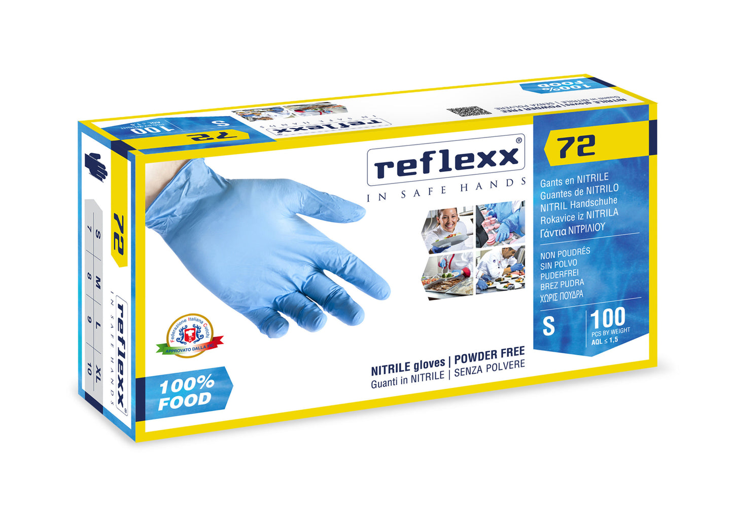 Guanti in nitrile senza polvera Reflex