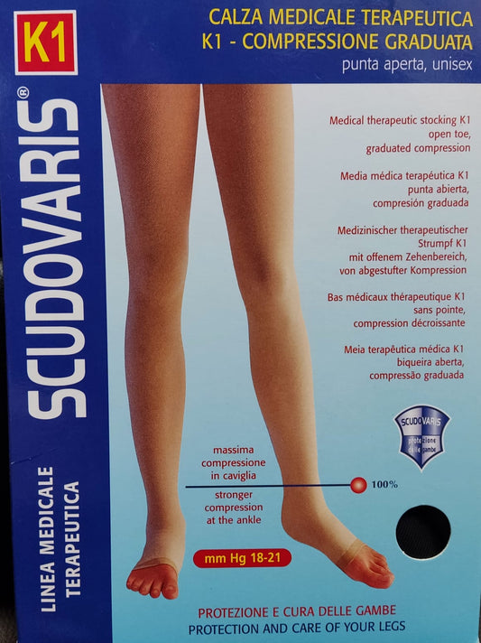 MONOCOLLANT AMBIDESTRO EXTRA CLASSE K1 COMPRESSIONE MEDICALE PUNTA APERTA mm Hg 18-21