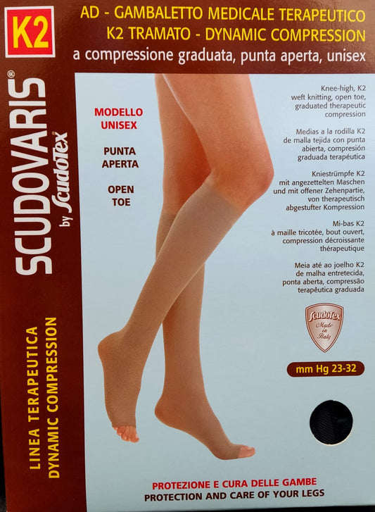 GAMBALETTO CLASSE 2 (23-32 mm.Hg) TRAMATO - PUNTA APERTA, UNISEX SCUDOVARIS
