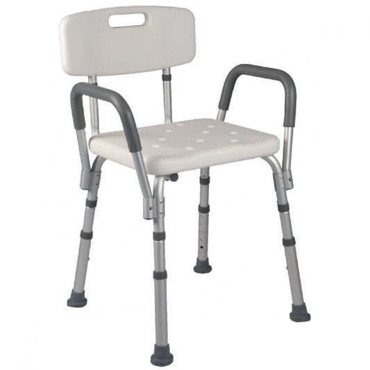 SEDILE DA DOCCIA CON SCHIENALE E BRACCIOLI ESTRAIBILI